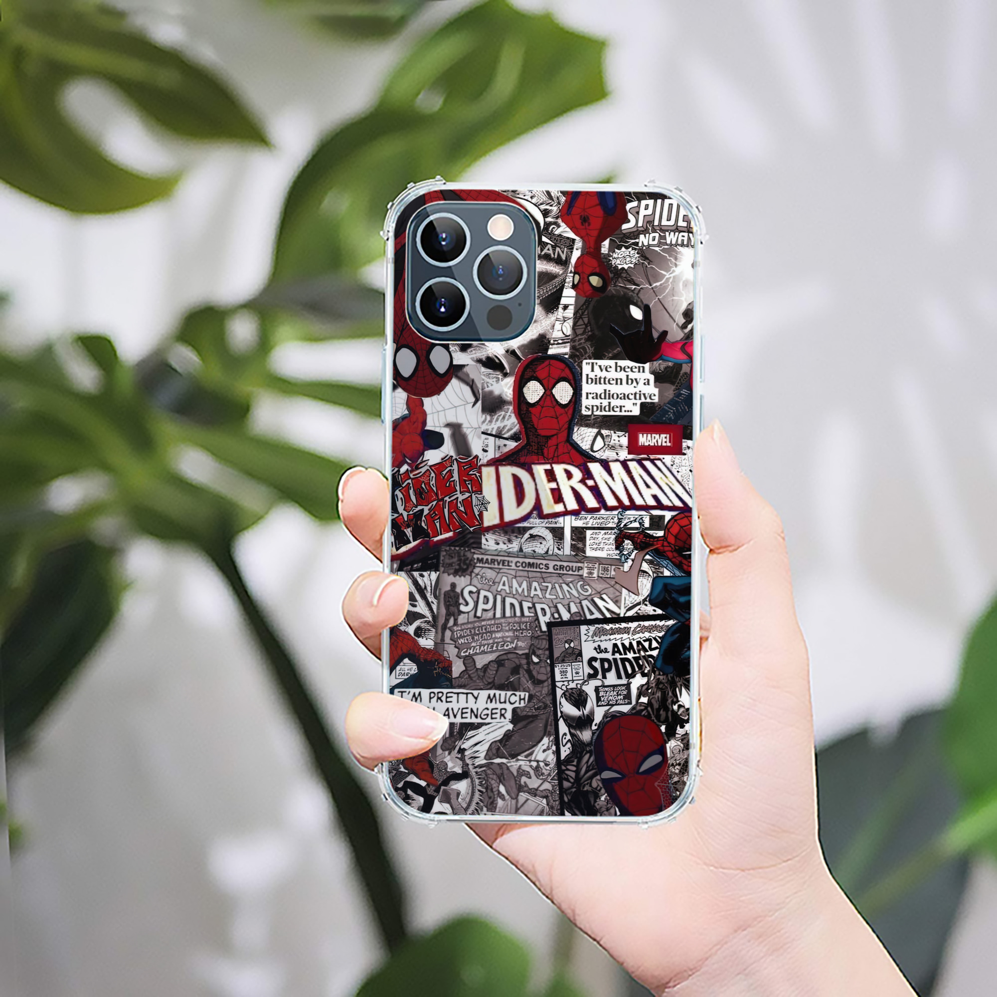 （画像用） Spider Man スパイダーマン 【iPhone 12シリーズ対応】透明スマホケース（クリアソフトケース）
